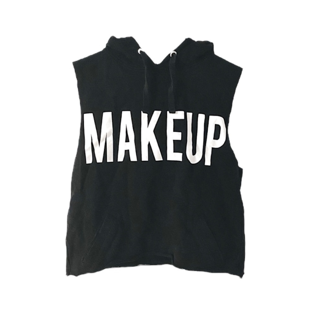 Makeup Artist Makeup Hoodie Sleeveless Cropped Hooded Sweatshirt Top